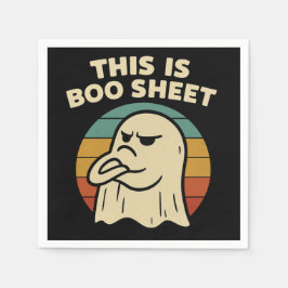 Funny Ghost "This Is Boo Sheet" Retro Halloween Servet