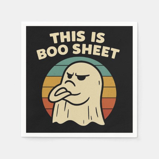 Funny Ghost "This Is Boo Sheet" Retro Halloween Servet (Voorkant)