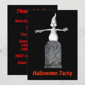 Funny Ghost Tombstone Halloween Uitnodiging (Voorkant / Achterkant)