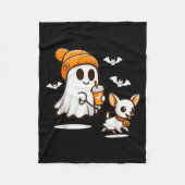 Funny Ghost Walking Chihuahua Dog Halloween Women  Fleece Deken (Voorkant)