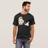 Funny Ghost Walking Dog Spooky Season Halloween Fl T-shirt (Voorkant volledig)