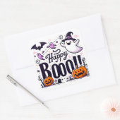 Funny Ghosts and Pumpkins Happy Boo Kids Halloween Vierkante Sticker (Envelop)