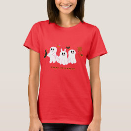 Funny Ghosts Posing Voor Een Afbeelding Vrouwen T- T-shirt