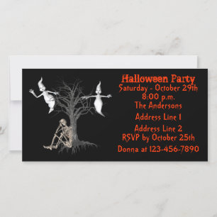 Funny Ghosts Skeleton Halloween Invite