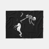 Funny Ghound Running Skeleton Halloween  Fleece Deken (Voorkant (Horizontaal))