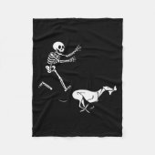 Funny Ghound Running Skeleton Halloween  Fleece Deken (Voorkant)