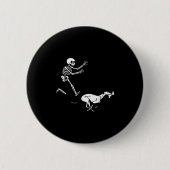 Funny Ghound Running Skeleton Halloween Ronde Button 5,7 Cm (Voorkant)