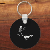 Funny Ghound Running Skeleton Halloween Sleutelhanger (Voorkant)