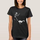 Funny Ghound Running Skeleton Halloween T-shirt (Voorkant)