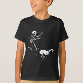 Funny Ghound Running Skeleton Halloween  T-shirt (Voorkant)