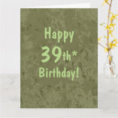 Funny Giant 39th Birthday Card Template Customize Kaart (Gele Bloem)