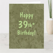 Funny Giant 39th Birthday Card Template Customize Kaart (Voorkant)