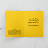 Funny Giant Cake-Eating Capybara Birthday Kaart (Binnen)