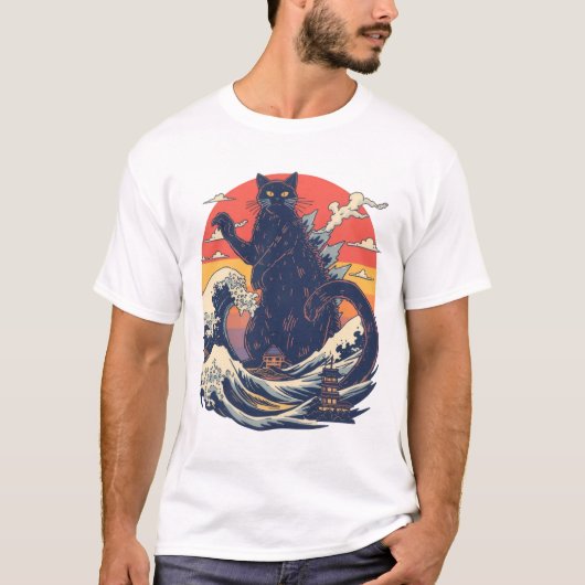 Funny Giant Cat Catzilla Shirt (Voorkant)