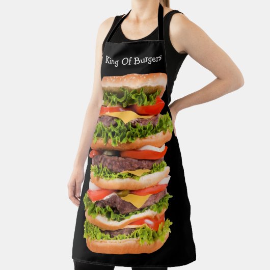 Funny Giant Hamburger Barbecue Theme Schort (Insitu)