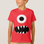 Funny Giant One Eyed Monster Face Kinder Colorful T-shirt<br><div class="desc">Kies Kleurmonster Face Funny Kids Shirt. Beschikbaar in veel stijlen en kleuren. Eén oogmonster met scherpe tanden bedekt de voorkant van dit schattige shirt,  het sweatshirt of de hoodie. Een leuk cadeau voor kleine monsterliefhebbers. www.SamAnnDesigns.com</div>