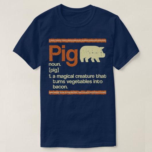 Funny Gift Bacon and Pig Definition Premium  T-shirt (Design voorkant)