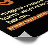 Funny Gift Bacon en Pig Definition Poster (Hoek)
