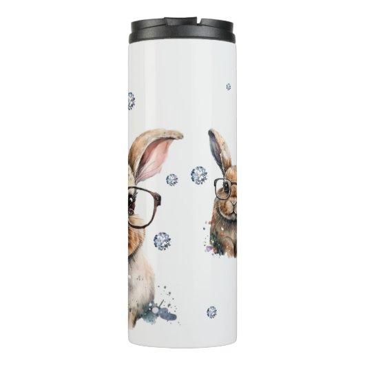 Funny Gift, Bunnie, Coffee, Friend Gift Thermosbeker (Achterkant)