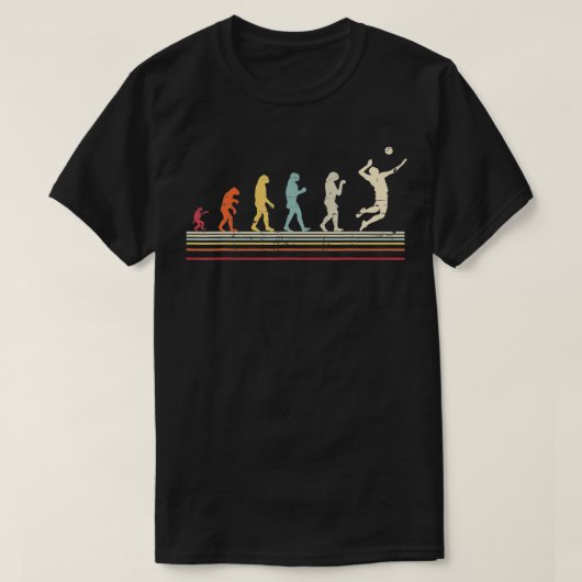 Funny Gift Evolution Design Volleyball and Beach V T-shirt (Design voorkant)