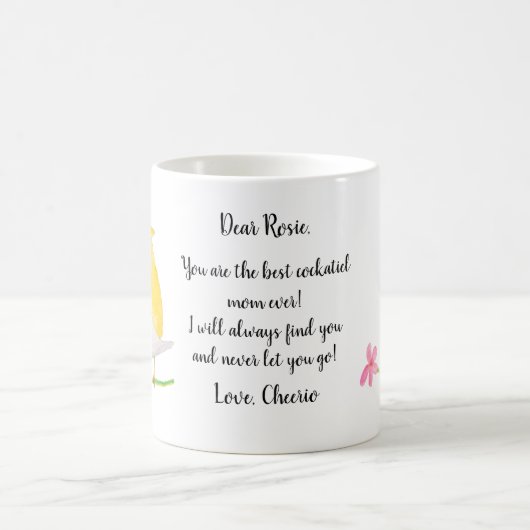 Funny Gift for Cockatiel Owner Cute Custom Name Koffiemok (Center)