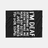Funny Gift For Deaf People Hearing Joke Fleece Deken (Voorkant (Horizontaal))