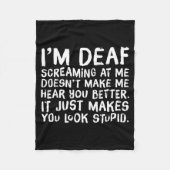 Funny Gift For Deaf People Hearing Joke  Fleece Deken (Voorkant)