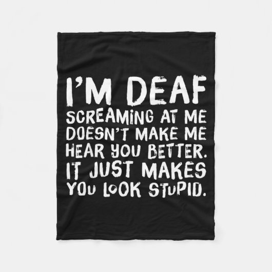 Funny Gift For Deaf People Hearing Joke Fleece Deken (Voorkant)
