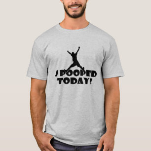 Funny Gift for Him Grey T-shirt w/I POOPED VANDAAG
