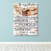 Funny Gift for Man | Funny Quotes to Husband | Canvas Afdruk (Insitu (Houten vloer))