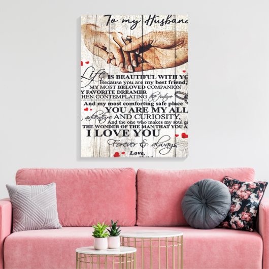 Funny Gift for Man | Funny Quotes to Husband | Canvas Afdruk (Insitu (Woonkamer))