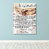 Funny Gift for Man | Funny Quotes to Husband | Canvas Afdruk (Insitu (Houten vloer))