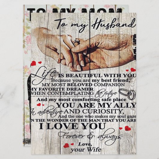 Funny Gift for Man | Funny Quotes to Husband | Menu (Voorkant / Achterkant)