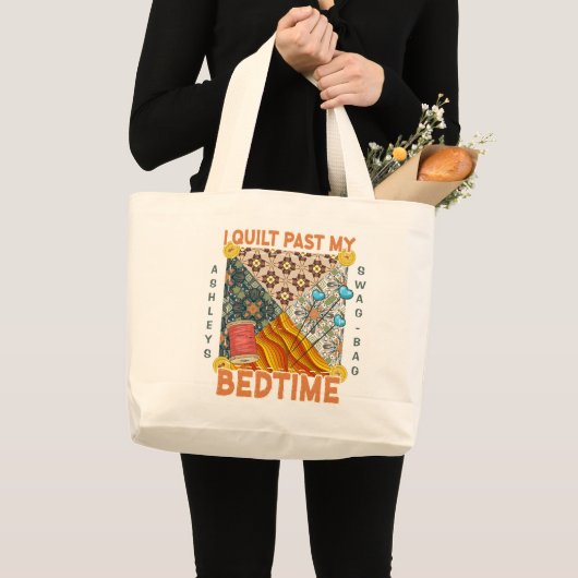 Funny Gift for Quilters Grote Tote Bag (Voorkant (product))