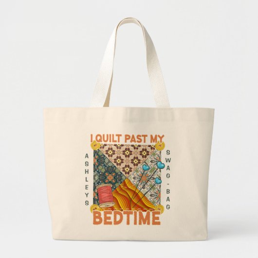 Funny Gift for Quilters Grote Tote Bag (Voorkant)