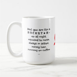 Funny Gift For Rockstar Dad, Custom  Koffiemok
