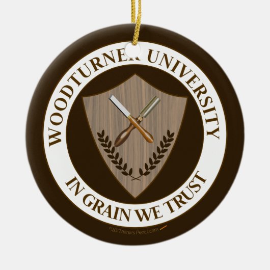 Funny Gift for Woodturner Woodkeerner University Keramisch Ornament (Voorkant)