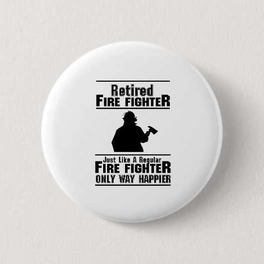 Funny Gift, hoofd brandbestrijding Man Ronde Button 5,7 Cm (Voorkant)