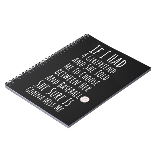 Funny Gift Ideas For Baseball Players Him Team Men Notitieboek (Linkerzijde)