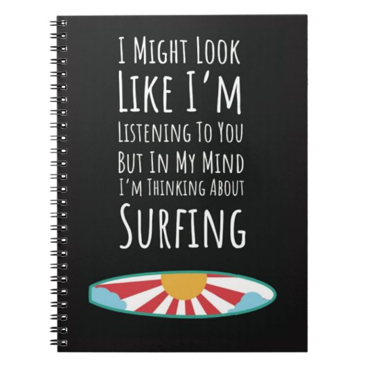 Funny Gift Ideas For Surfers Surfing Fun Joke Notitieboek (Voorkant)