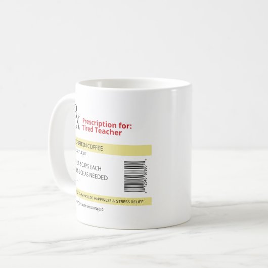 Funny Gift Idee voor leraarenkoffie Lover RX Koffiemok (Voorkant links)