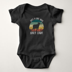 Funny Gift Just a Girl die van Koeien houdt Romper