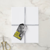 Funny Gift label met zwart-wit gezicht Foto Cadeaulabel (Met Touw)
