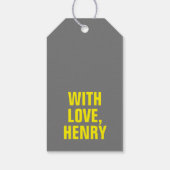 Funny Gift label met zwart-wit gezicht Foto Cadeaulabel (Achterkant)