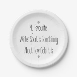 Funny Gift Quote My Favourite Winter Sport Decor Papieren Bordje