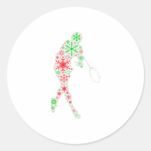 Funny Gift Snowflake - Tennis racket ba Ronde Sticker