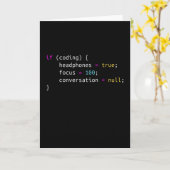 Funny gift voor programmeur | Hoofdtelefoon Kaart (Gele Bloem)