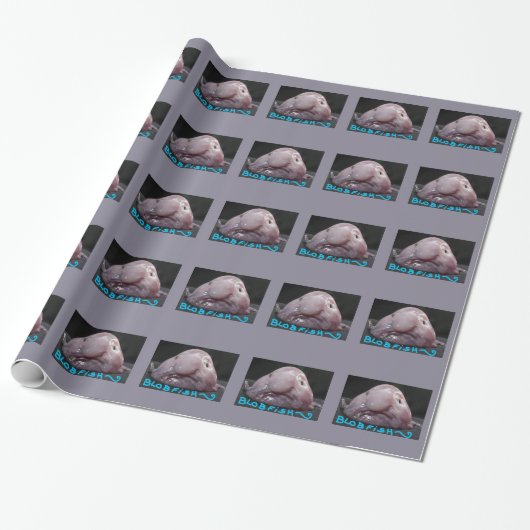Funny Gift Wrap Ugly Blob Fish of Blobfish Cadeaupapier (Uitgerold)