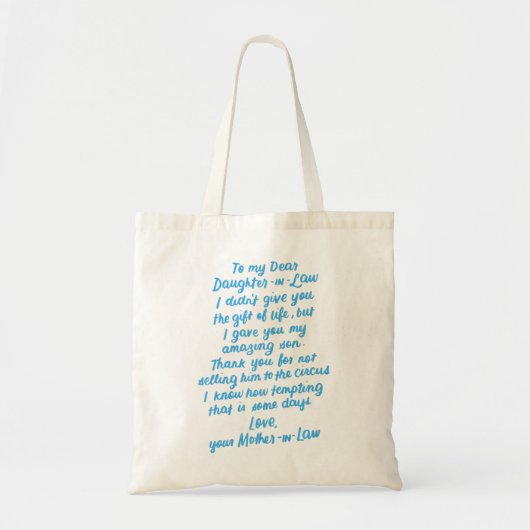 Funny Gifts for Daughter in Law Tote Bag (Voorkant)