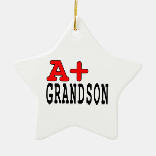 Funny Gifts for Grandsons : A+ Grandson Keramisch Ornament